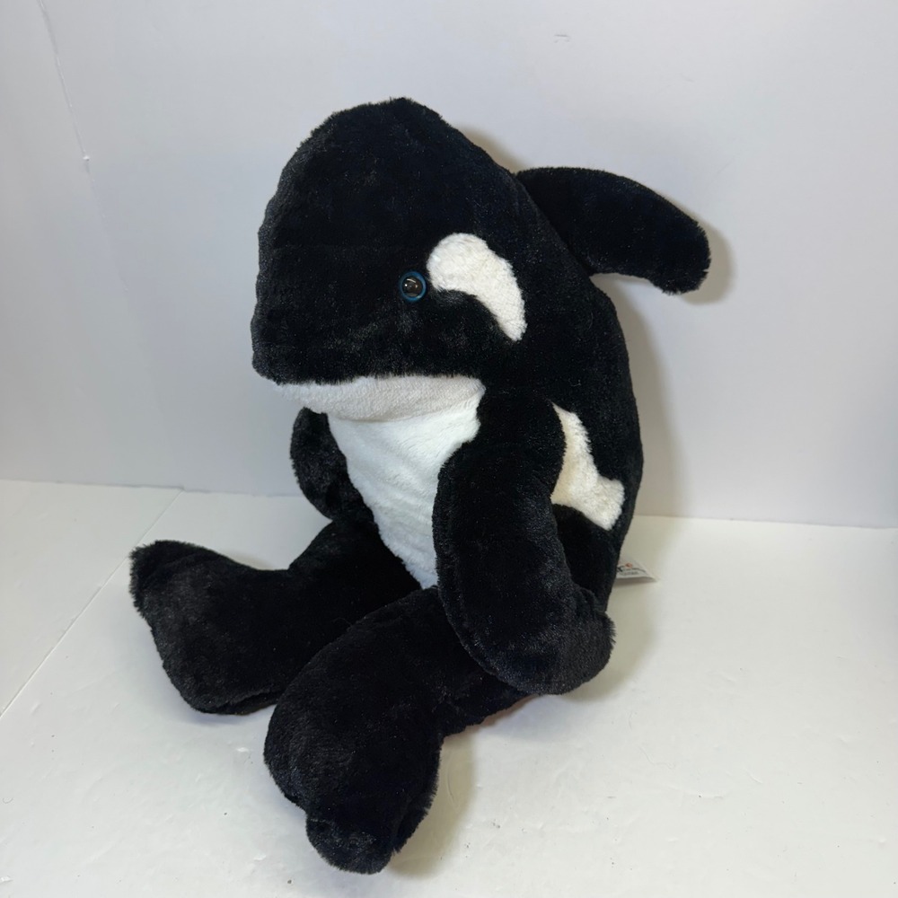The Bear Factory Orca Killer Whale Plush Stuffed Animal Black White 15 Inch